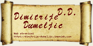Dimitrije Dumeljić vizit kartica
